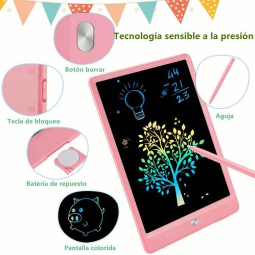 Tableta De Escritura Lcd De 10 Pulgadas Para Niños Rosa