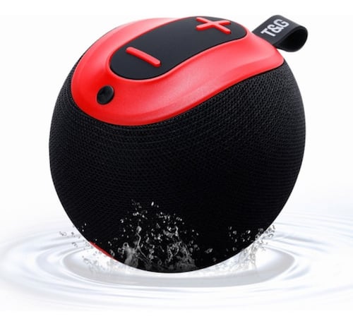Bocinas Bluetooth Portátil 5.0 Subwoofer Inalámbrico Negro con Rojo