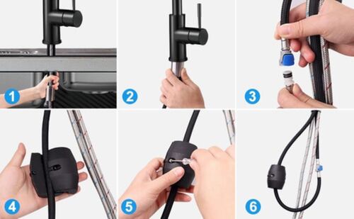 Grifo Mezclador Para Fregadero Flexible  Negro