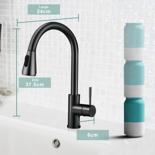 Grifo Mezclador Para Fregadero Flexible  Negro