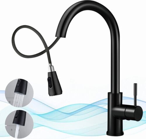 Grifo Mezclador Para Fregadero Flexible  Negro