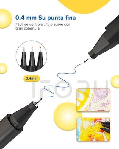 Plumones Punta Pincel Fineliner 0.4mm Marcador 60 Color 