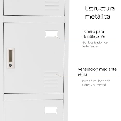 Locker Metálico 4 Puertas Casillero C/ Chapa Para Oficina Guardex