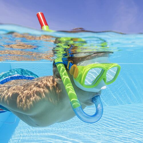 Kit De Buceo Snorkel Bestway Infantil Verde Protección Uv