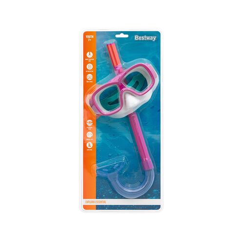 Kit De Buceo Snorkel Bestway Infantil Verde Protección Uv