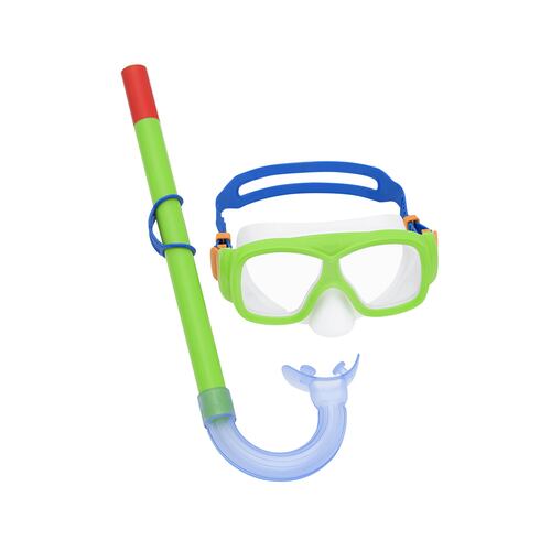 Kit De Buceo Snorkel Bestway Infantil Verde Protección Uv