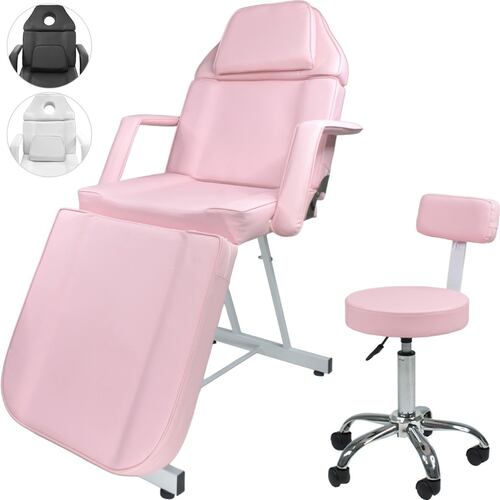 Silla Faciales Reclinable Sillon Cama Masaje Spa Profesional Rosa