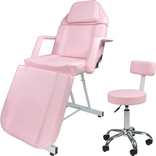 Silla Faciales Reclinable Sillon Cama Masaje Spa Profesional Rosa