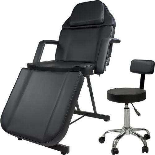 Silla Faciales Reclinable Sillon Cama Masaje Spa Profesional Negra