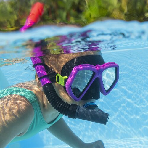 Kit De Buceo Snorkel Bestway Infantil Proteccion Uv Negro 