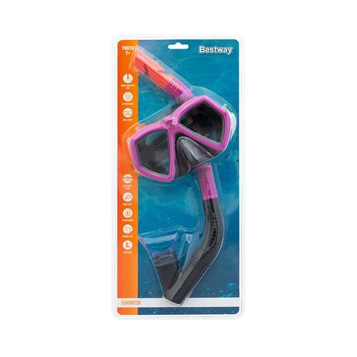 Kit De Buceo Snorkel Bestway Infantil Proteccion Uv Negro 