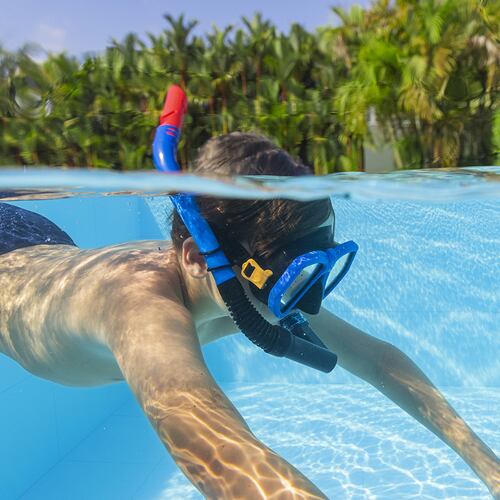 Kit De Buceo Snorkel Bestway Infantil Proteccion Uv Negro 