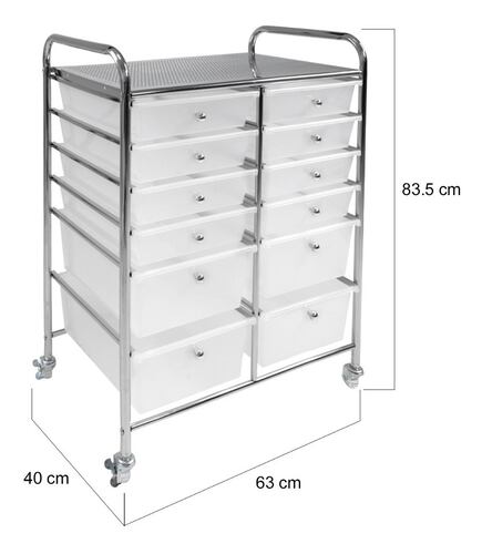 Carrito Organizador Auxiliar 12 cajones cajoneras Multiusos  Accesorios 
