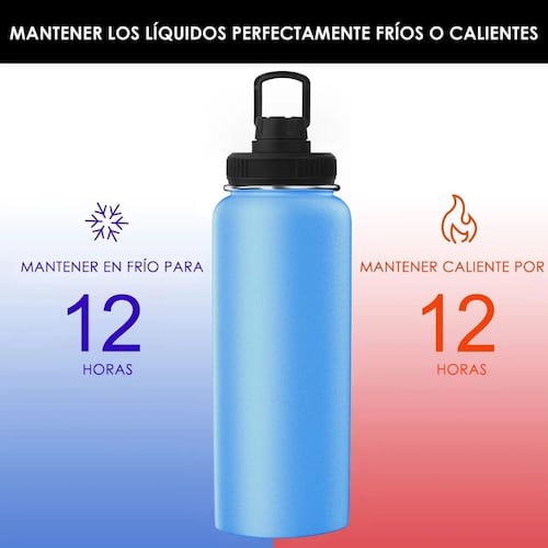 Botella De Agua Fría/caliente De Acero Inoxidable De 1.2 L Azul