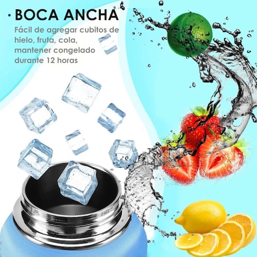 Botella De Agua Fría/caliente De Acero Inoxidable De 1.2 L Azul