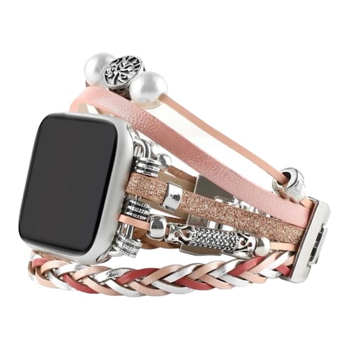 Correa Band Eslabon metalico con Pulsera Compatible Con Apple Watch 38/40/41 mm y 42/44/45 mm para Mujer.