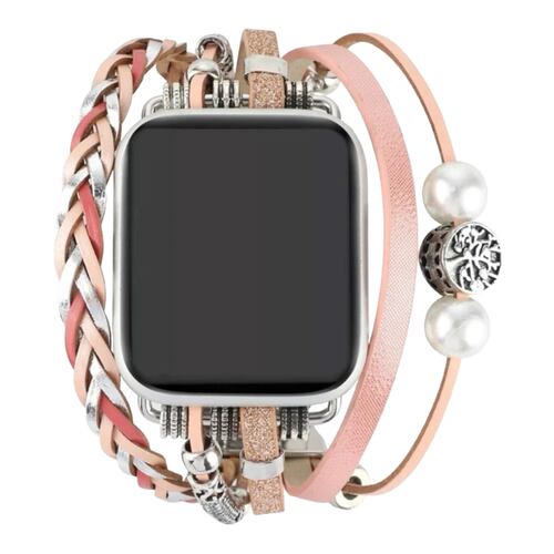 Correa Band Eslabon metalico con Pulsera Compatible Con Apple Watch 38/40/41 mm y 42/44/45 mm para Mujer.