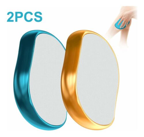 Depilador De Cristal Removedor de Pelo 2 piezas Oro y Azul
