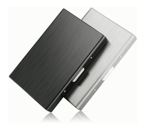 Tarjetero Para Tarjetas De Crédito Metal Inoxidable 2 Piezas Negro y Silver