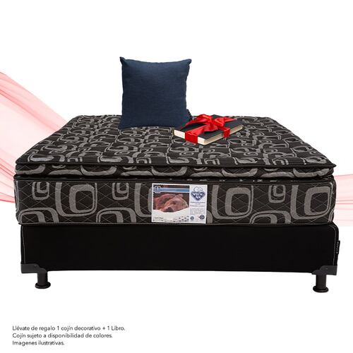 Colchón Queen Size Spring Air Morgan Con Box Negro