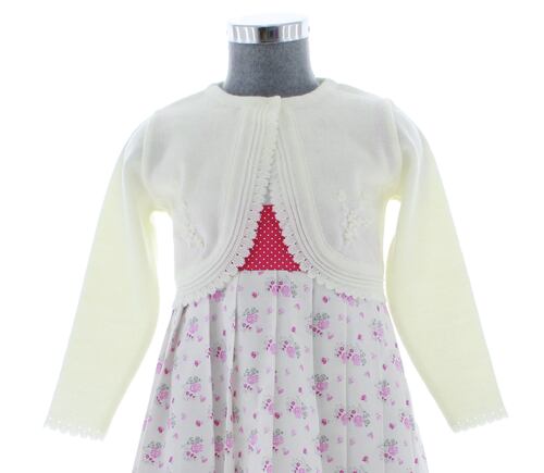 Sueter Niña Bolero Beige Claro Tejido 3037 1 a 16 Años.