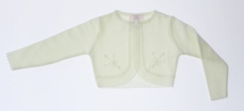 Sueter Niña Bolero Beige Claro Tejido 3037 1 a 16 Años.