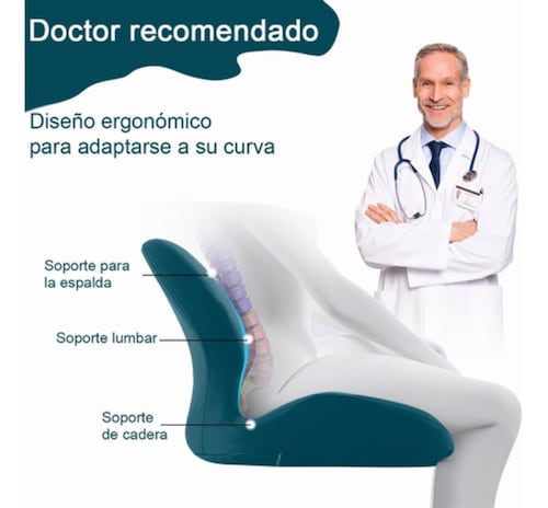 Juego De Almohadas De Soporte Lumbar Azul