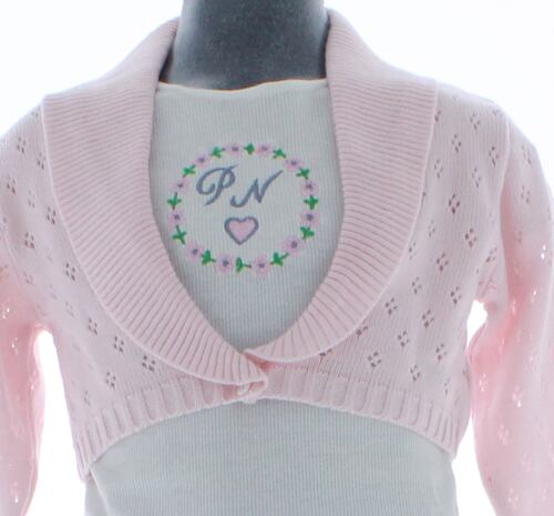 Sueter Niña Bolero Rosa Tejido 3137 6 a 16 Años.