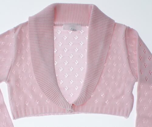 Sueter Niña Bolero Rosa Tejido 3137 6 a 16 Años.