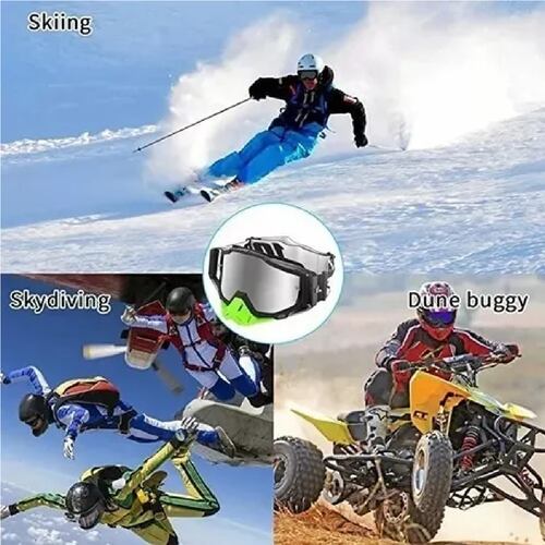 Googles Motocross Gafas Rzr Moto Anti Niebla - Motocicleta Negro Plata