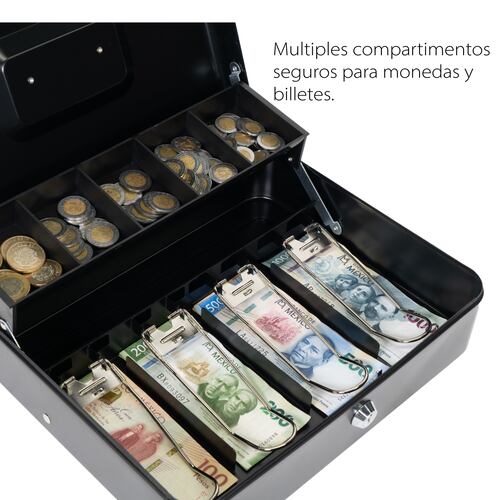 Caja de Seguridad para Dinero Guardex con 4 Bandejas para Billetes + 5 Depósitos para Monedas 