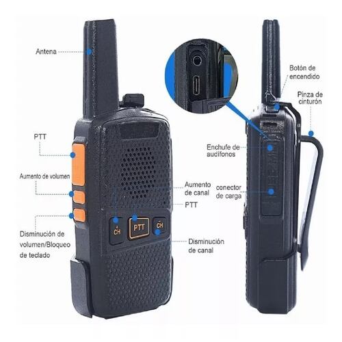 Set Radio Portátil Radio Walkie-talkie 2 Piezas