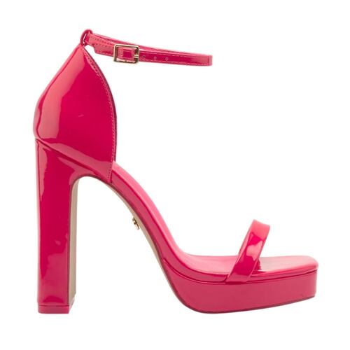 Sandalia monocolor de plataforma con tacón, color fucsia, marca Belinda Peregrin, mod. 1061439