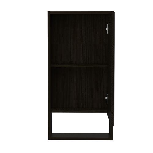 Gabinete organizador armable para baño con espejo y entrepaños Mariana color chocolate .