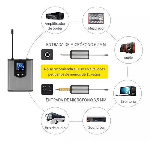 Micrófono Inalámbrico Uhf De 25 Canales Diadema \solap