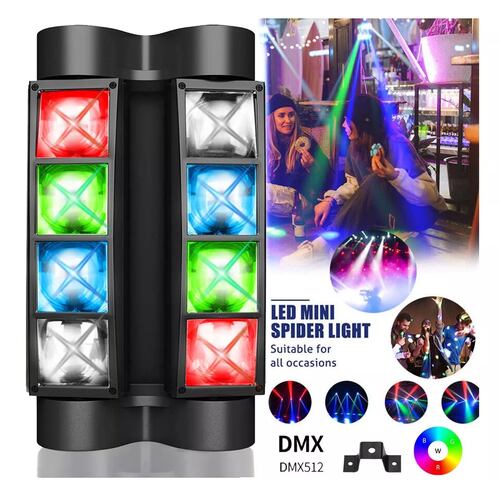 Mini Spider Rgbw Efectos Luz 8x3w Dmx512 Led Láser Luces Dj