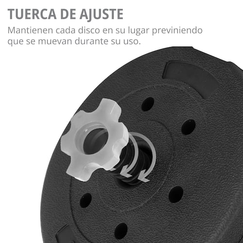 Kit de Mancuernas Altera Con Peso Ajustable 20 KG (Barra Recta + Barra Z + Par de mancuernas + Pesa Rusa + Discos Intercambiables)