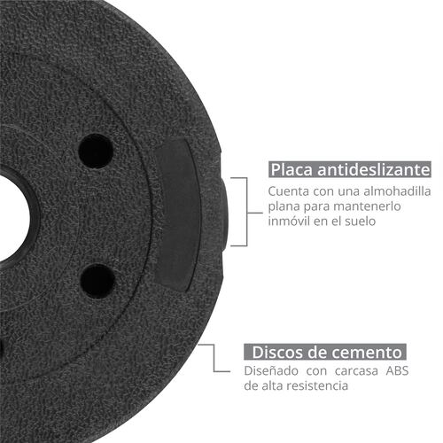 Kit de Mancuernas Altera Con Peso Ajustable 20 KG (Barra Recta + Barra Z + Par de mancuernas + Pesa Rusa + Discos Intercambiables)