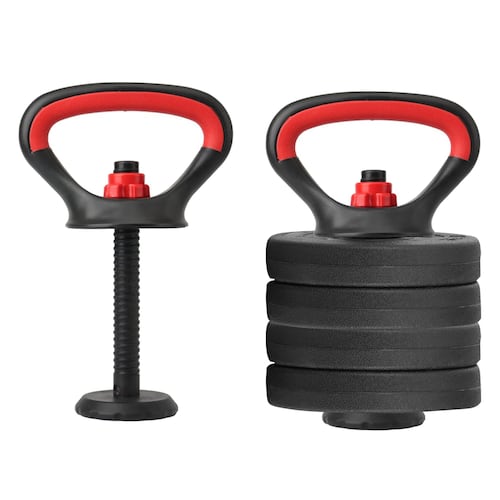 Kit de Mancuernas Altera Con Peso Ajustable 20 KG (Barra Recta + Barra Z + Par de mancuernas + Pesa Rusa + Discos Intercambiables)