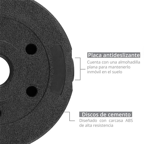 Kit de Mancuernas Altera Con Peso Ajustable 30 KG (Barra Recta + Barra Z + Par de mancuernas + Pesa Rusa + Discos Intercambiables)