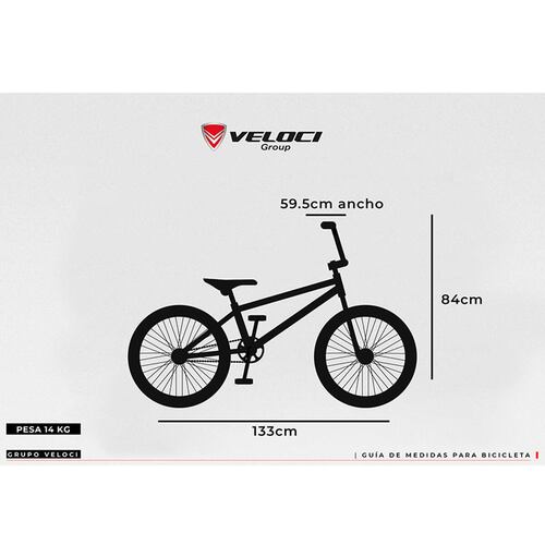 Bicicleta Veloci Lithium BMX Rodada 20 Naranja