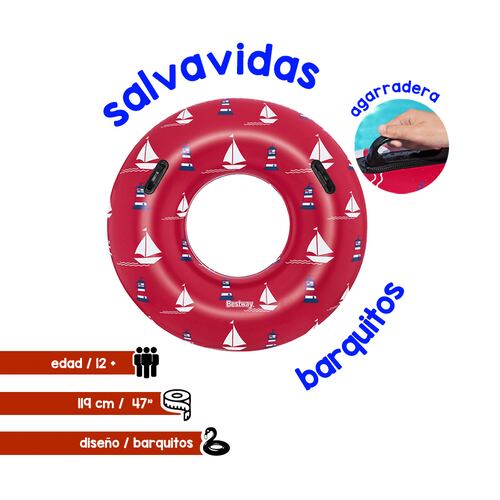 Salvavidas Dona Inflable Juvenil Playa Plástico Pvc 119 Cm.