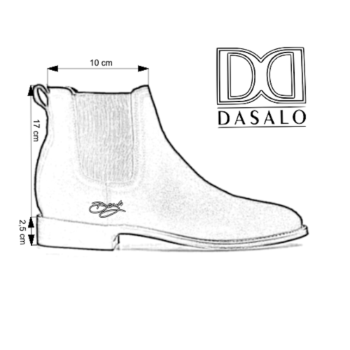 Botin de Caballero Dasalo Chelsea Piel Flor Entera Moka