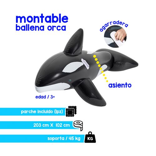 Inflable Montable Orca Bestway Jumbo Flotador Salvavidas InfantiL.
