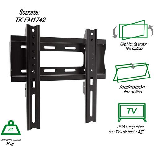 Soporte para TV TAIKA TK-FM1742 Plasma, Led, LCD 17-42 Pulgadas Vesa MAX 200x200 Carga máximo -25kg