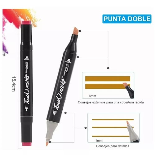 Marcadores Plumones Punta Con Punta De Pincel, 100 Colores