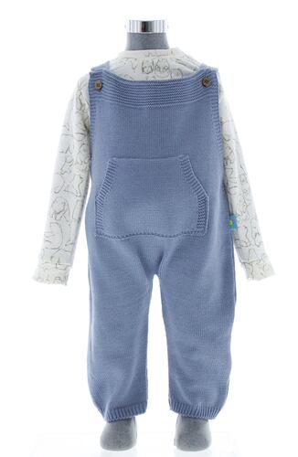 Conjunto Mameluco Bebe Overol Color Azul 3236 0 a 2 Años.