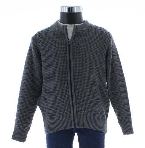 Sueter Niño Tejido Gris Cierre Completo 3242 2 a 16 Años.