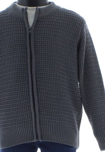 Sueter Niño Tejido Gris Cierre Completo 3242 2 a 16 Años.