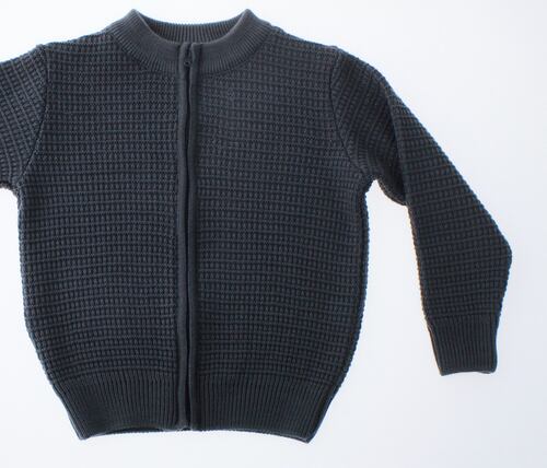 Sueter Niño Tejido Gris Cierre Completo 3242 2 a 16 Años.